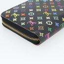 LOUIS VUITTON Monogram Multicolor Zippy Wallet Long Black M60243 LV Auth 181458V-16