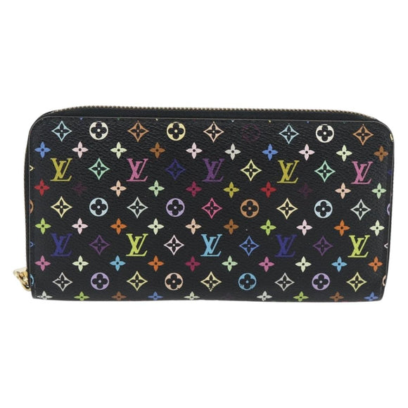 LOUIS VUITTON Monogram Multicolor Zippy Wallet Long Black M60243 LV Auth 181458V