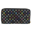 LOUIS VUITTON Monogram Multicolor Zippy Wallet Long Black M60243 LV Auth 181458V-2