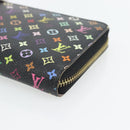 LOUIS VUITTON Monogram Multicolor Zippy Wallet Long Black M60243 LV Auth 181458V-7