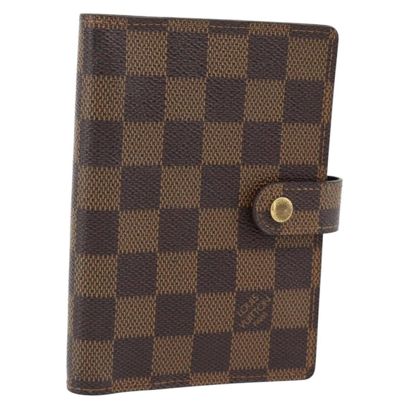 LOUIS VUITTON Damier Ebene Agenda PM Day Planner Cover R20700 LV Auth 181460