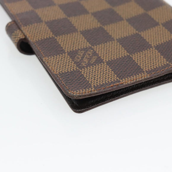 LOUIS VUITTON Damier Ebene Agenda PM Day Planner Cover R20700 LV Auth 181460