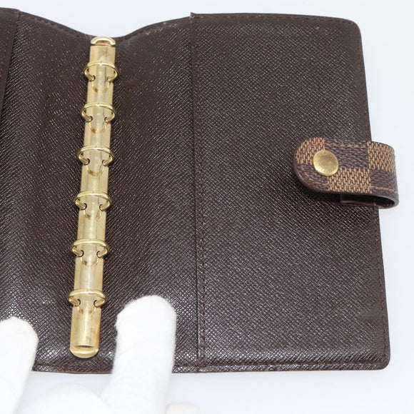 LOUIS VUITTON Damier Ebene Agenda PM Day Planner Cover R20700 LV Auth 181460