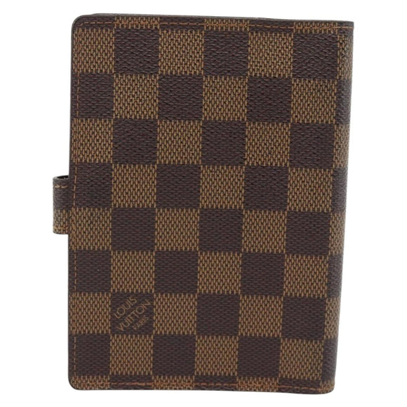 LOUIS VUITTON Damier Ebene Agenda PM Day Planner Cover R20700 LV Auth 181460