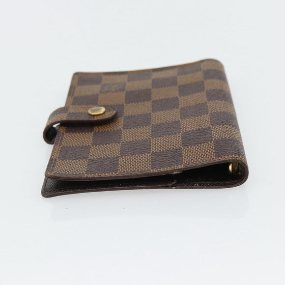 LOUIS VUITTON Damier Ebene Agenda PM Day Planner Cover R20700 LV Auth 181460
