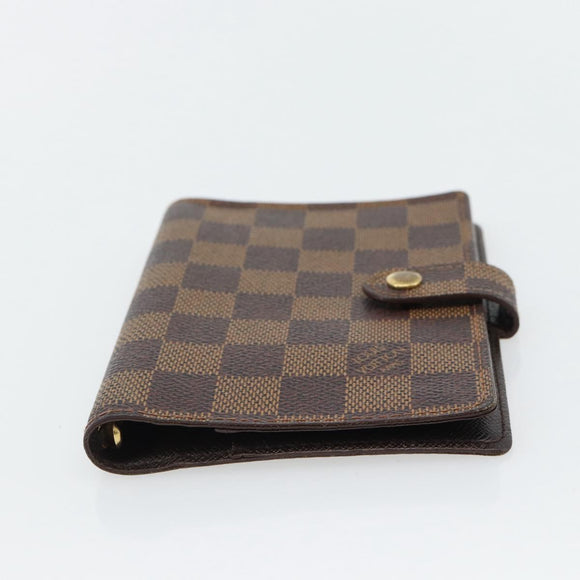 LOUIS VUITTON Damier Ebene Agenda PM Day Planner Cover R20700 LV Auth 181460