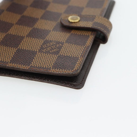 LOUIS VUITTON Damier Ebene Agenda PM Day Planner Cover R20700 LV Auth 181460