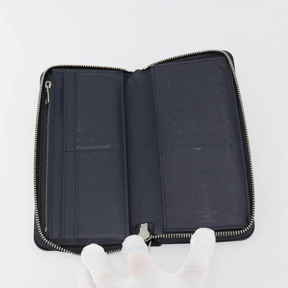 LOUIS VUITTON Damier Azur Zippy Wallet Vertical Lange Portemonnee N62632 Auth 181462A