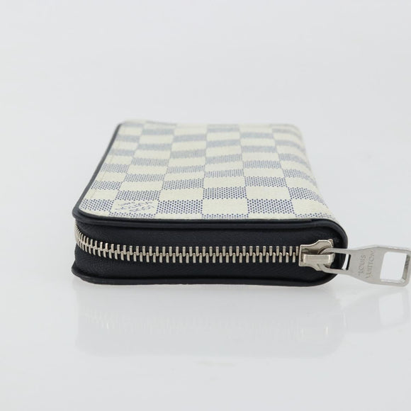 LOUIS VUITTON Damier Azur Zippy Wallet Vertical Lange Portemonnee N62632 Auth 181462A