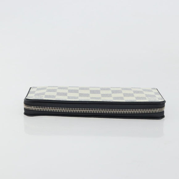 LOUIS VUITTON Damier Azur Zippy Wallet Vertical Lange Portemonnee N62632 Auth 181462A
