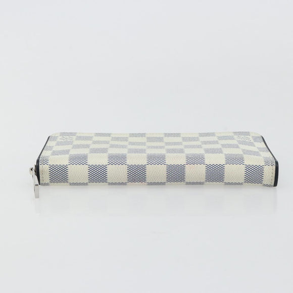LOUIS VUITTON Damier Azur Zippy Wallet Vertical Lange Portemonnee N62632 Auth 181462A