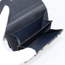 Christian Dior Trotter Canvas Compact Wallet Navy Silver Auth 181463A-13