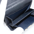 Christian Dior Trotter Canvas Compact Wallet Navy Silver Auth 181463A-14