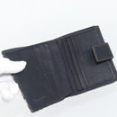 Christian Dior Trotter Canvas Compact Wallet Navy Silver Auth 181463A-17
