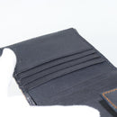 Christian Dior Trotter Canvas Compact Wallet Navy Silver Auth 181463A-18