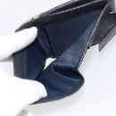 Christian Dior Trotter Canvas Compact Wallet Navy Silver Auth 181463A-22