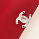 CHANEL Chain Shoulder Bag Calf Skin Red Silver CC Auth 181465M-17