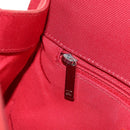 CHANEL Chain Shoulder Bag Calf Skin Red Silver CC Auth 181465M-22