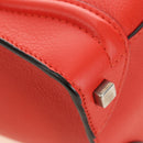 CELINE Luggage Micro Shopper Hand Bag Leather Orange Silver Auth 181472SM-8