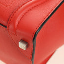 CELINE Luggage Micro Shopper Hand Bag Leather Orange Silver Auth 181472SM-15