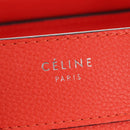 CELINE Luggage Micro Shopper Hand Bag Leather Orange Silver Auth 181472SM-19