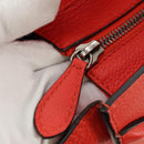 CELINE Luggage Micro Shopper Hand Bag Leather Orange Silver Auth 181472SM-9
