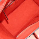CELINE Luggage Micro Shopper Hand Bag Leather Orange Silver Auth 181472SM-10