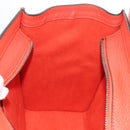 CELINE Luggage Micro Shopper Hand Bag Leather Orange Silver Auth 181472SM-23