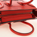 CELINE Luggage Micro Shopper Hand Bag Leather Orange Silver Auth 181472SM-6