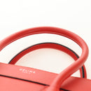 CELINE Luggage Micro Shopper Hand Bag Leather Orange Silver Auth 181472SM-14