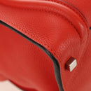 CELINE Luggage Mini Shopper Hand Bag Leather Orange Silver Auth 181473SAM-10