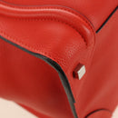 CELINE Luggage Mini Shopper Hand Bag Leather Orange Silver Auth 181473SAM-12