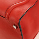 CELINE Luggage Mini Shopper Hand Bag Leather Orange Silver Auth 181473SAM-13