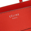 CELINE Luggage Mini Shopper Hand Bag Leather Orange Silver Auth 181473SAM-14