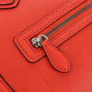 CELINE Luggage Mini Shopper Hand Bag Leather Orange Silver Auth 181473SAM-15