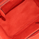 CELINE Luggage Mini Shopper Hand Bag Leather Orange Silver Auth 181473SAM-19