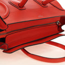 CELINE Luggage Mini Shopper Hand Bag Leather Orange Silver Auth 181473SAM-6
