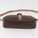 CELINE Macadam Canvas Shoulder Bag PVC Leather Brown Gold Auth 181476A-10