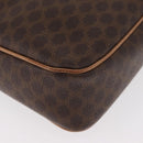 CELINE Macadam Canvas Shoulder Bag PVC Leather Brown Gold Auth 181476A-11