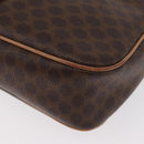 CELINE Macadam Canvas Shoulder Bag PVC Leather Brown Gold Auth 181476A-12