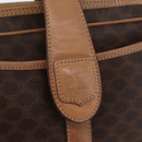 CELINE Macadam Canvas Shoulder Bag PVC Leather Brown Gold Auth 181476A-15
