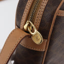 CELINE Macadam Canvas Shoulder Bag PVC Leather Brown Gold Auth 181476A-16