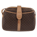 CELINE Macadam Canvas Shoulder Bag PVC Leather Brown Gold Auth 181476A-2