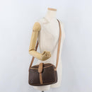 CELINE Macadam Canvas Shoulder Bag PVC Leather Brown Gold Auth 181476A-25