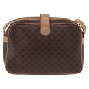 CELINE Macadam Canvas Shoulder Bag PVC Leather Brown Gold Auth 181476A-4