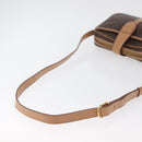 CELINE Macadam Canvas Shoulder Bag PVC Leather Brown Gold Auth 181476A-8