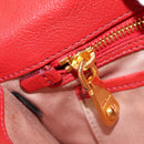 Miu Miu Hand Bag Leather 2way Red Gold Auth 181477V-29