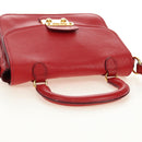 Miu Miu Hand Bag Leather 2way Red Gold Auth 181477V-6