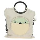 CELINE Chain Shoulder Bag Leather 2way White Silver Auth 181478V-13