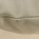 CELINE Chain Shoulder Bag Leather 2way White Silver Auth 181478V-5